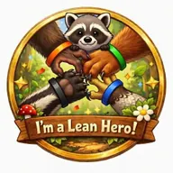 The Lean Heroes badge: Lauren the Owl, Ethan the Squirrel, Aaron the Monkey, Neo the Badger and Risky the Raccoon